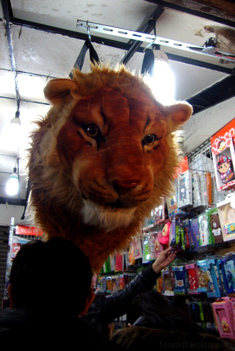 Saw this lion head backpack at almost every night market I went to!