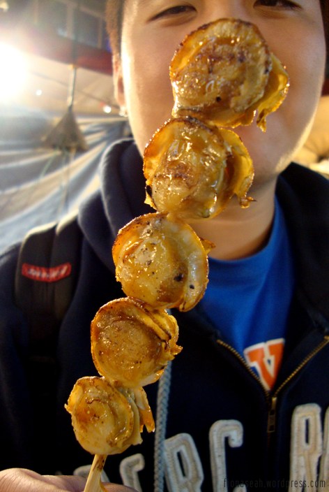 After it's grilled! I swear the seasoning was heavenly. Bought 10 sticks back to the hotel but I must say it's best when it's hot!