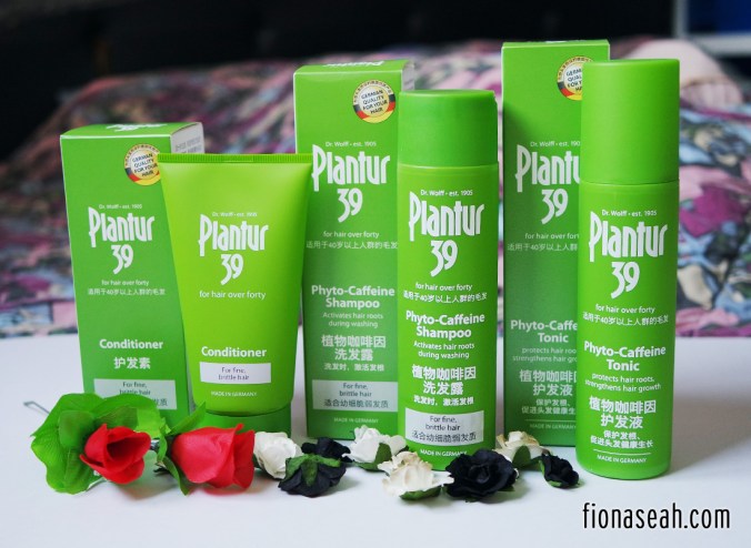 Products under Plantur39: Phyto-Caffeine Tonic (for massaging into the scalp), Phyto-Caffeine Shampoo & Conditioner