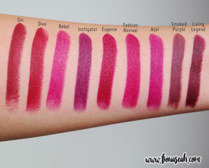 Eugenie swatch comparison