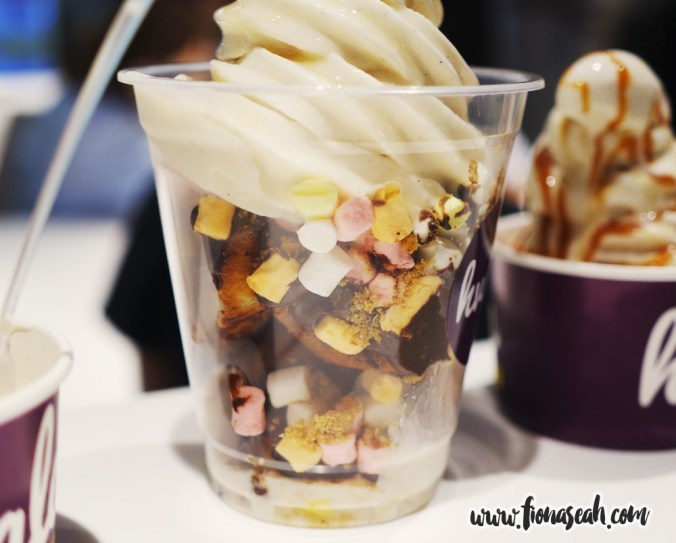 You can have your waffle tucked beneath the ice cream too!