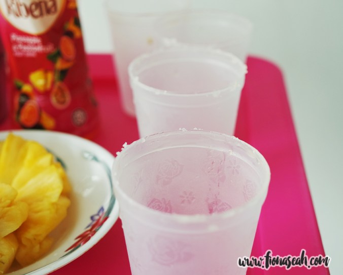 Used my finger to spread the salt all over the rim