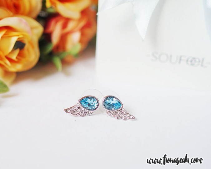 Austrian Crystal Angel Wing Ocean Blue Ear Studs, was on offer at S$23.73.