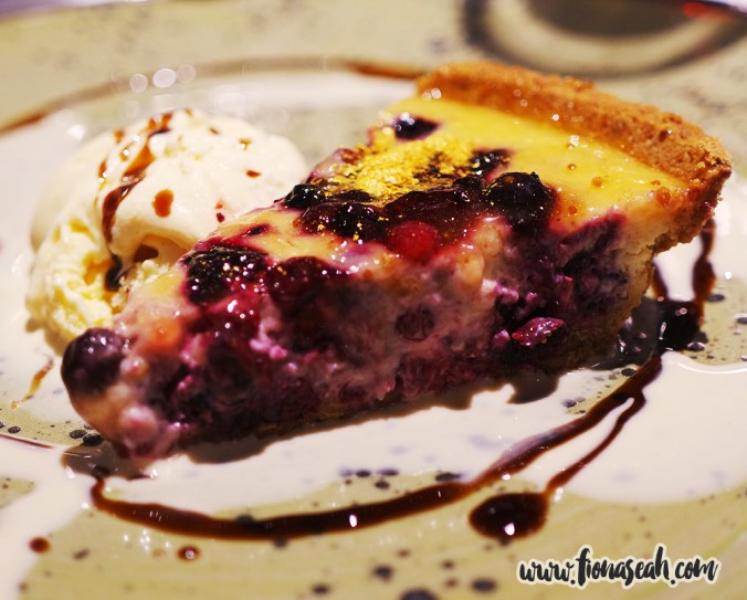 Wild Berries Tart with Creme Fraiche and Vanilla Sauce