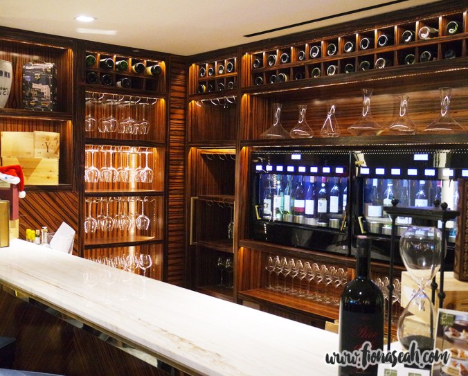 A wide selection of wine to choose from at the dining area