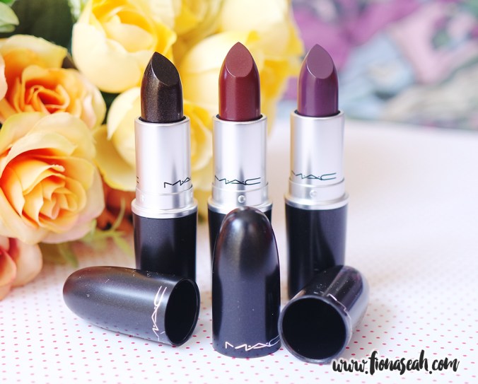Lipsticks (from left): Black Night, Heavy Petting &amp; Boyfriend Stealer
