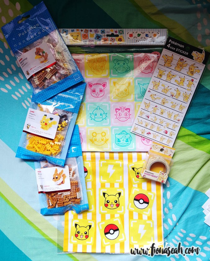 Nanoblocks (waaaay cheaper in Japan!), pouch, stickers, sticky tape roll - all from Harajuku!