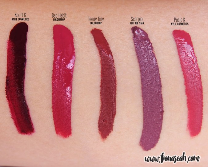 Swatch comparison with other purples