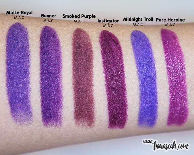 Swatch comparison for Midnight Troll