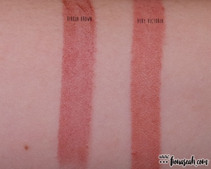 Side-by-side comparison between Birkin Brown and Very Victoria