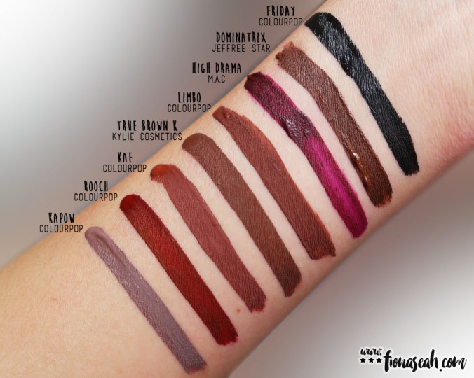 M·A·C Retro Matte Liquid Lipcolour in High Drama - swatch comparison