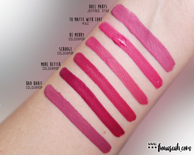 M·A·C Retro Matte Liquid Lipcolour in To Matte With Love - swatch comparison