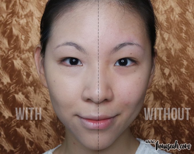 Side-by-side comparison: with and without foundation