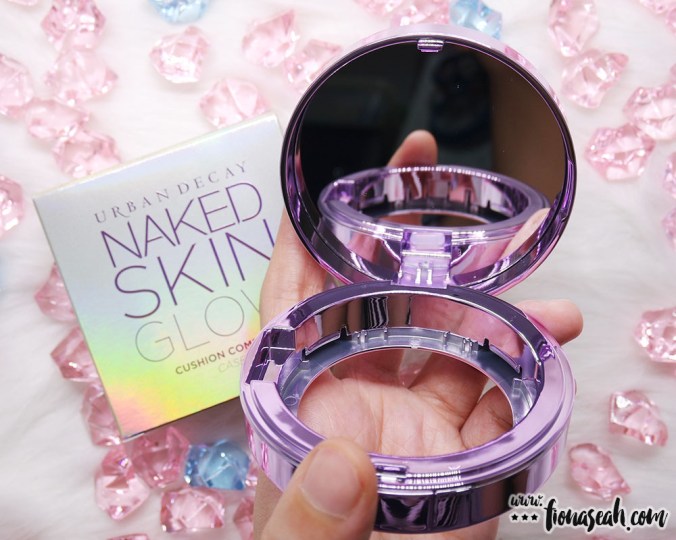 The case comes with a mirror and has a hollow at the base for the refill to be slotted into