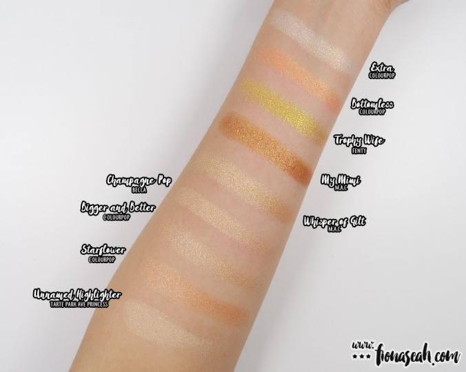 Whisper of Gilt as compared to highlighters from other brands (in terms of colour similarity, finish, etc.)