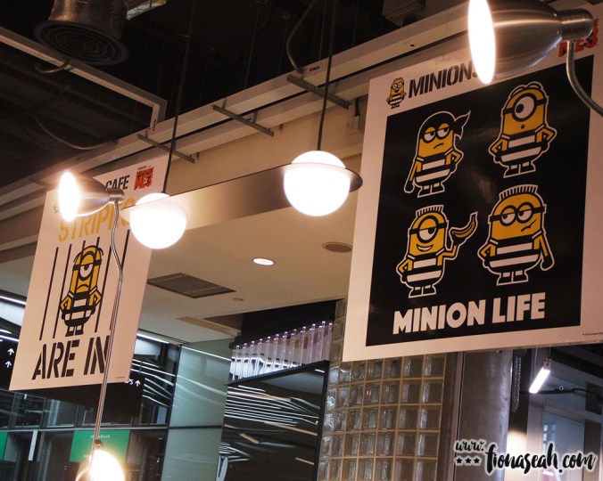 More Minions posters hanging from the ceiling. Sadly, these are not for sale at the merch corner