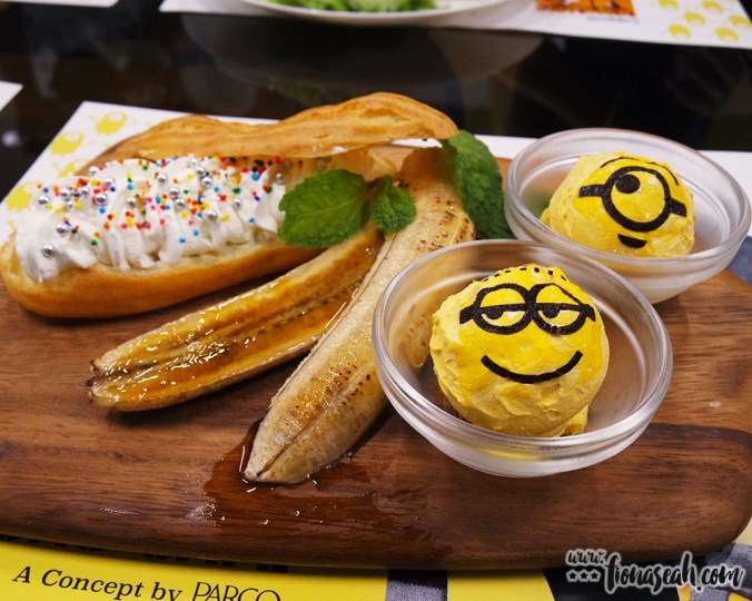 Minion's favourite food... Banana! Torched lightly to create a smoky caramelized taste. No wonder the Minions want some too!