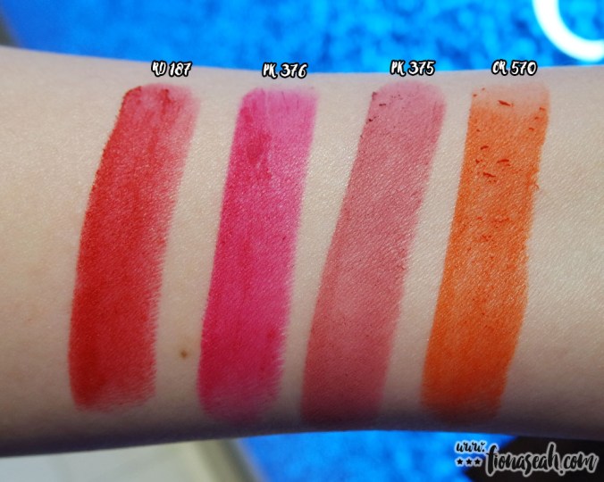 Swatches of 4 out of 5 Supreme Mattes (BG954 not pictured) from this collection