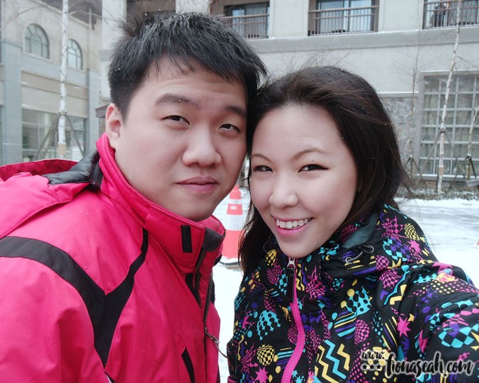 Awful ski jacket -_- We had snow on our hair!