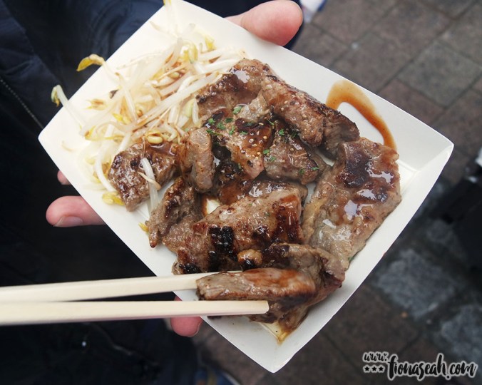 Thick chunks perfectly seared with a drizzle of teriyaki sauce! Fiancé gave this his stamp of approval.