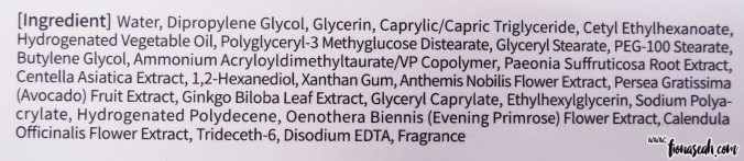 IYOU Avocado Face Mask ingredients