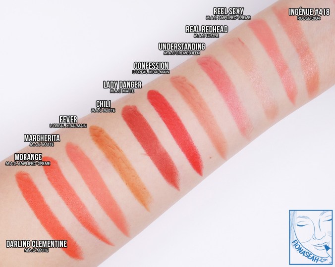 Swatch comparison against Fever & Confession