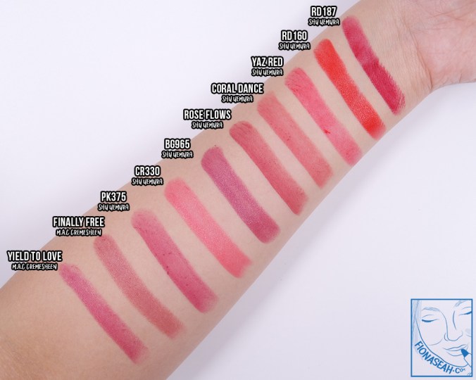 Coral Dance swatch comparison