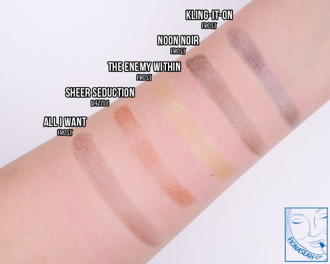 Swatch comparison for Noon Noir - All I Want is lighter and warmer