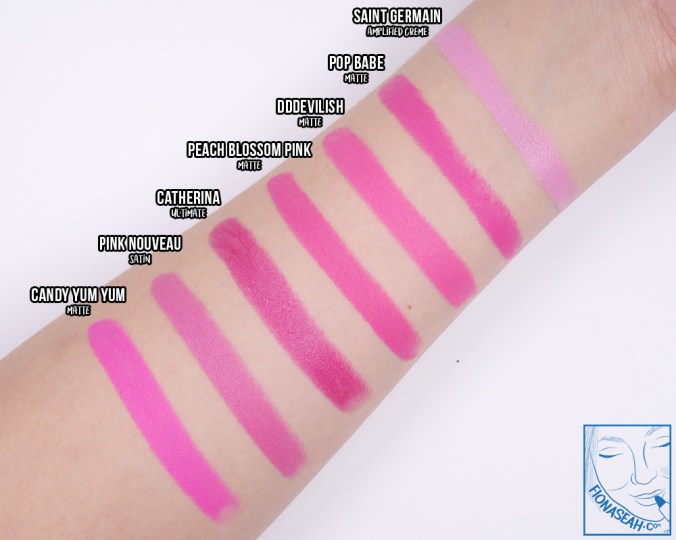 Swatch comparison for Pop Babe