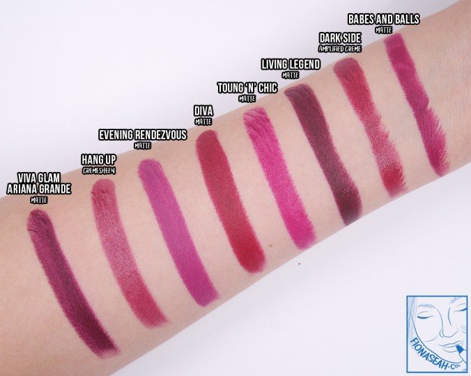 Swatch comparison for Toung 'n' Chic