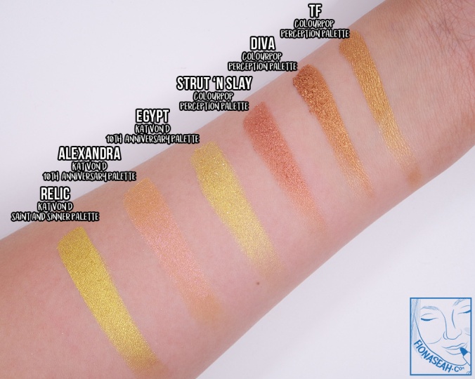 Swatch comparison for Egypt and Alexandra