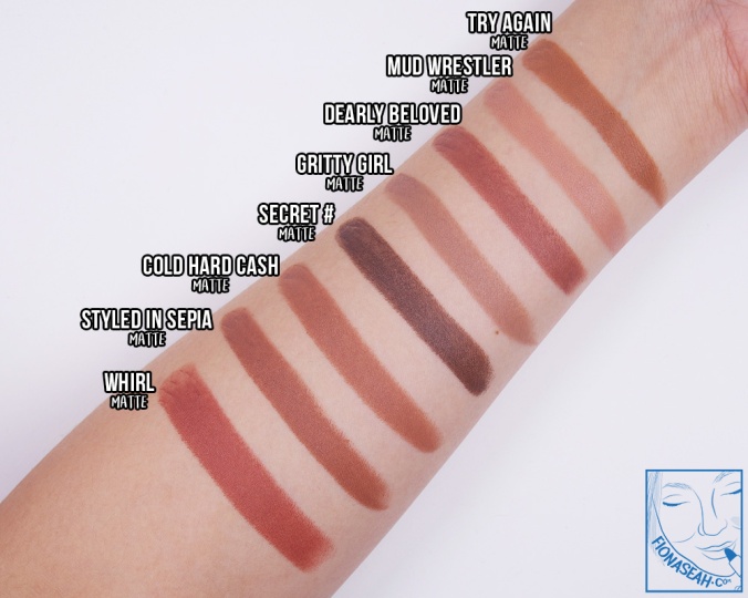 Swatch comparison for Try Again