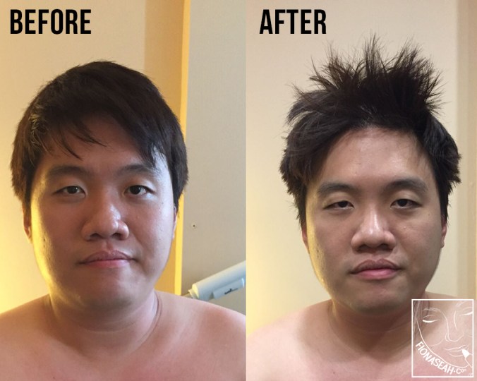 His before and after! More defined jawline, and a complimentary hair makeover XD