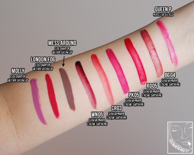 [Under natural lighting] I don't own many glosses, so I'll do a finish comparison instead with other brands
