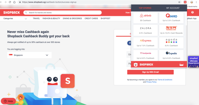 You can also view some of the participating merchants on the pop-up notification