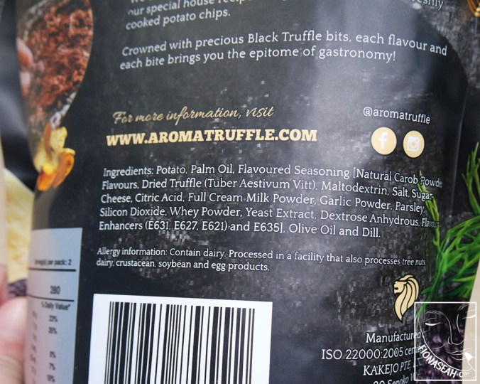 Ingredient list for the Parmesan cheese flavour