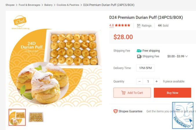 My first durian food purchase during Circuit Breaker [click here for shop]