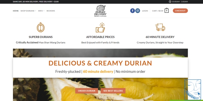 Durian Delivery website