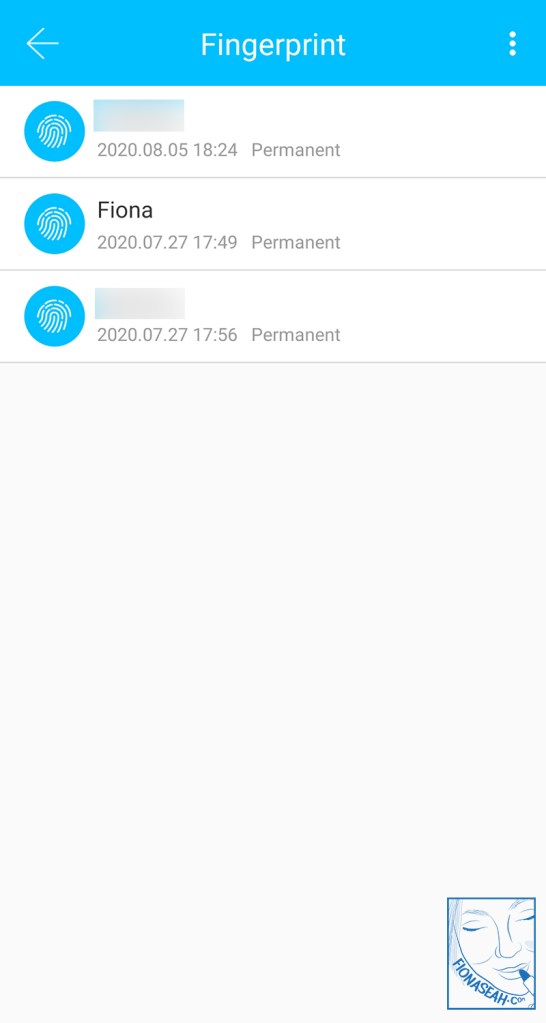 List of fingerprints registered